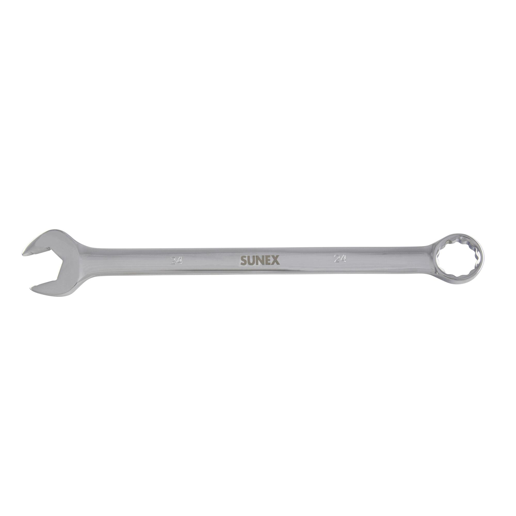 Sunex Tools Full Polish Combination Wrench — 24mm, Radius V-Groove Design, Model# 991824MA
